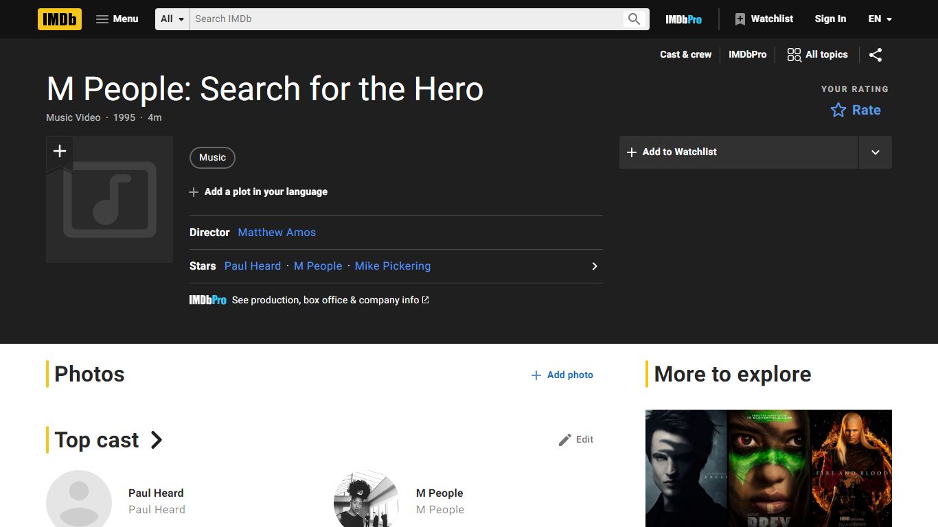 M People: Search for the Hero (Video 1995) - IMDb